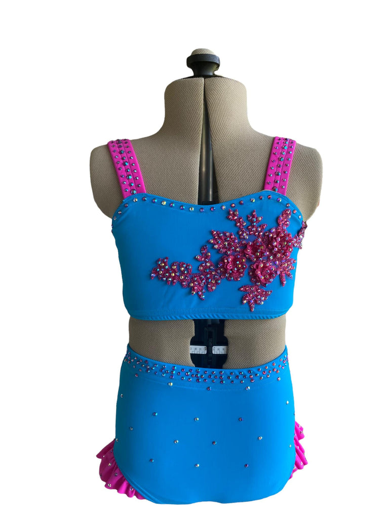 Size 10- Two Piece Turquoise with hot pink accents base